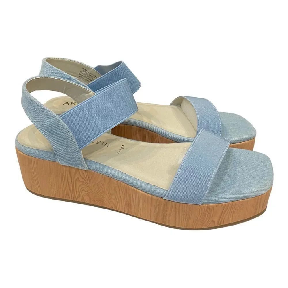 NEW Anne Klein Women's Natalia Blue Platform Sandals 9
